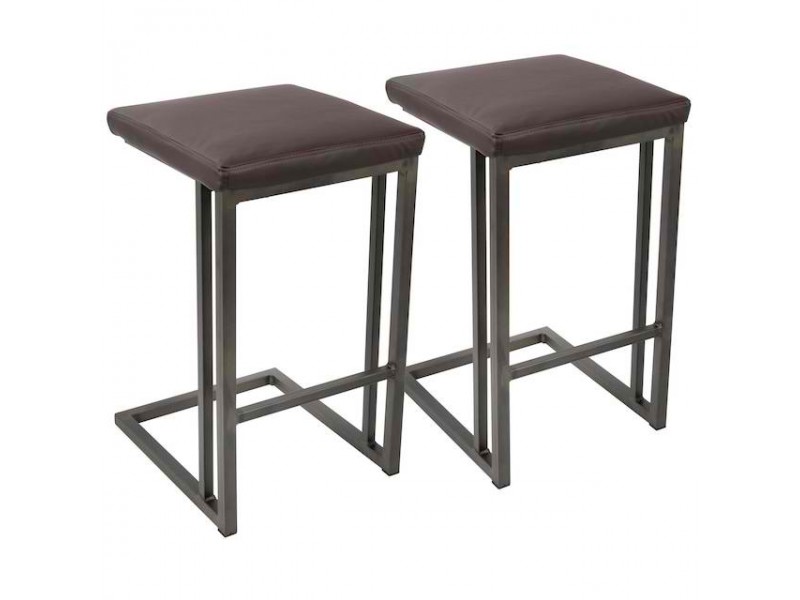 LumiSource Roman Counter Stool - Set of 2 - ANTIQUE; ESPRESSO