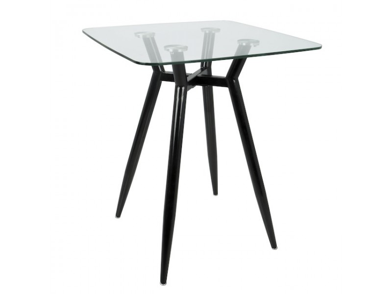 LumiSource Clara Dinette Table - Black + Glass
