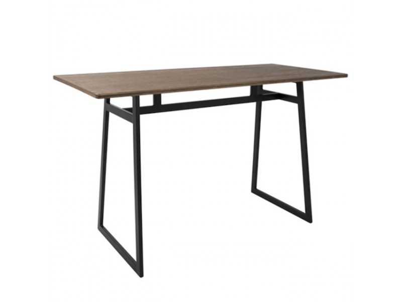 LumiSource Geo Counter Table - Black + Brown - Perspective