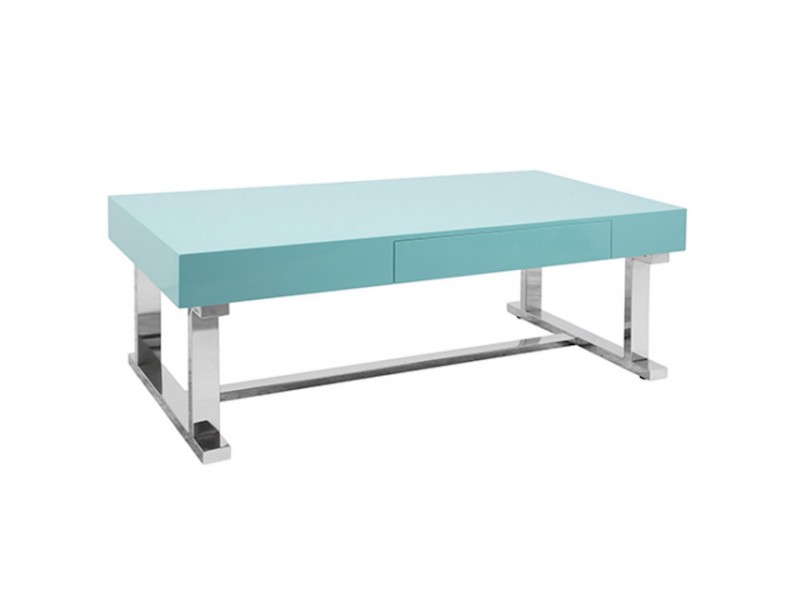 LumiSource Luster Coffee Table - Light Blue - Perspective