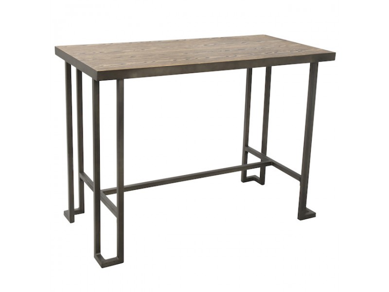 LumiSource Roman Counter Table - Antique + Brown - Perspective