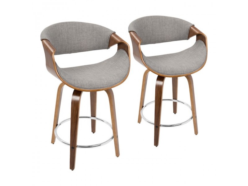 LumiSource Curvini 24'' Counter Stool - Set of 2