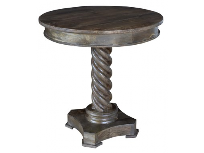 Bengal Manor Mango Wood Carved Rope Twist Accent Table