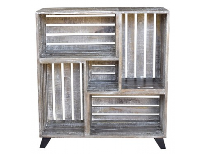 Bengal Manor Mango Wood Reclaimed Crates Bookcase