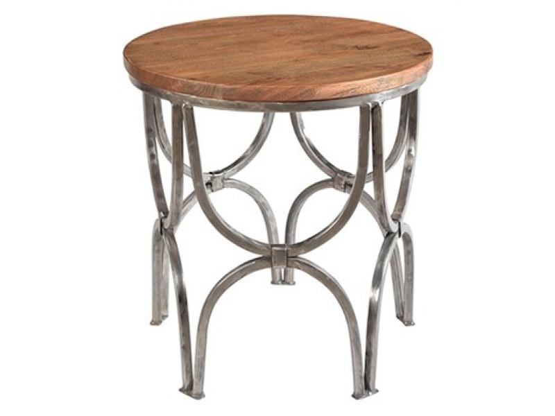 Bengal Manor Mango Wood and Steel Round End Table