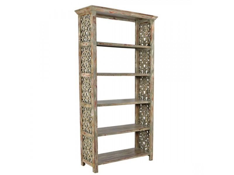 Bengal Manor Mango Wood Carved Side Panel Etagere