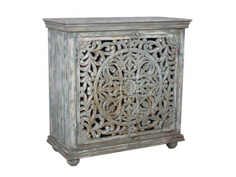 Bengal Manor Mango Wood Carved 2 Door Cabinet