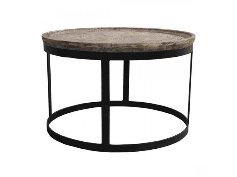 Bengal Manor Mango Wood and Metal Round End Table