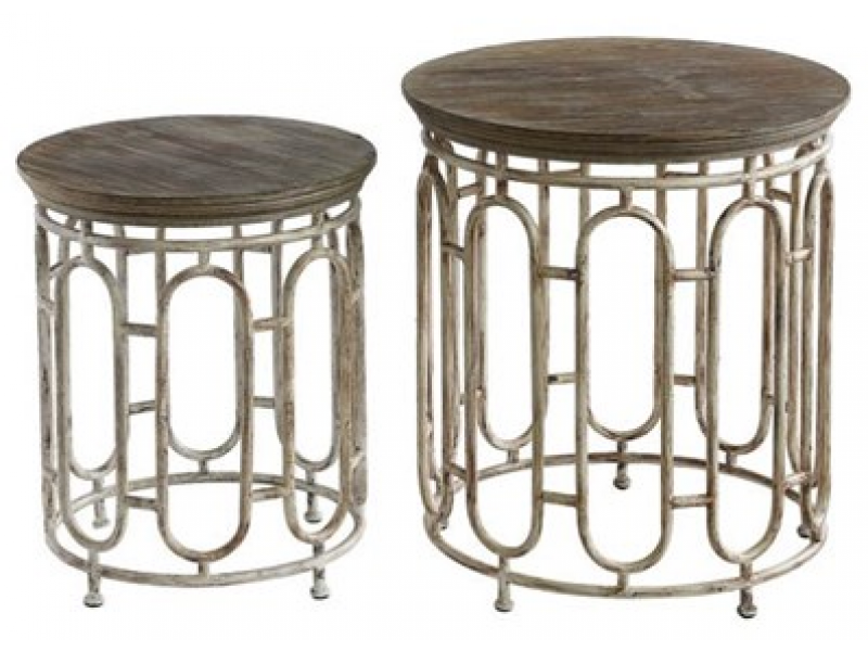 Allyson Textured Metal and Wood Set of Tables