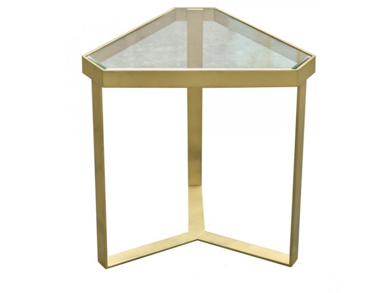 Melrose Gold Triangle Accent Table