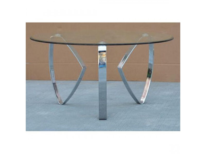 Hollywood Nickel Tri Leg Round Cocktail Table