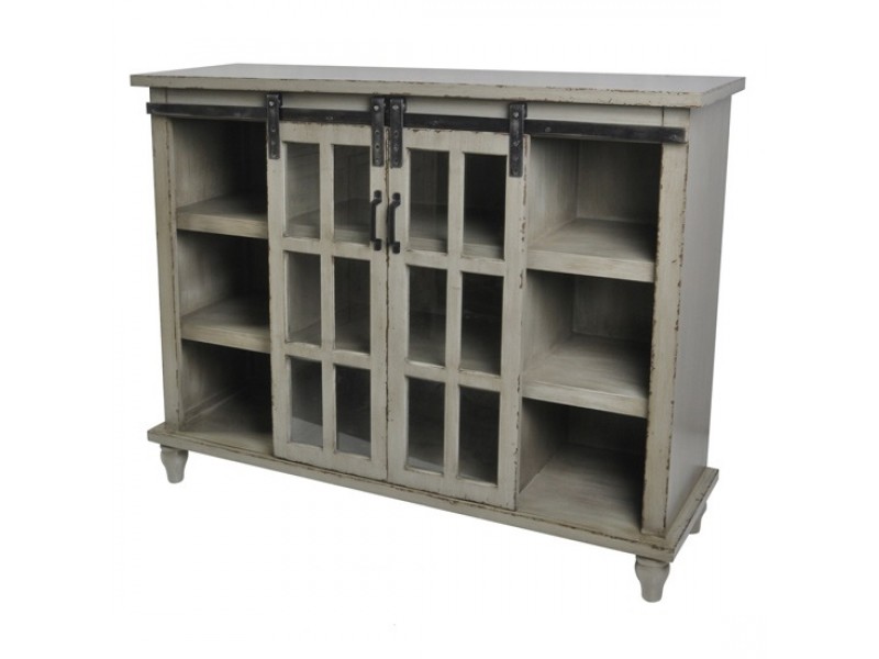 Peyton Antique Grey Sliding 2 Door Console