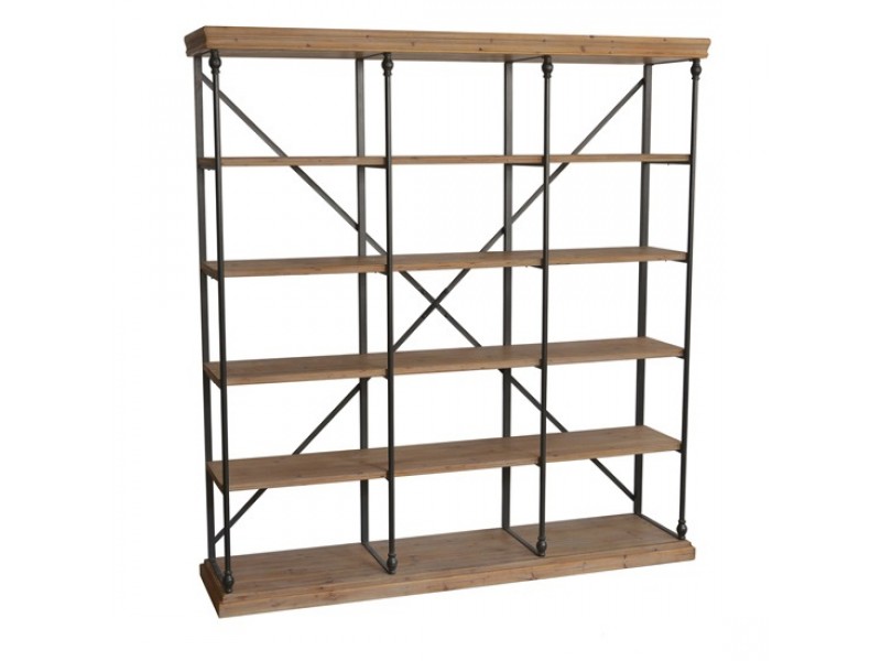 La Salle Metal and Wood 3 Section Bookshelf 