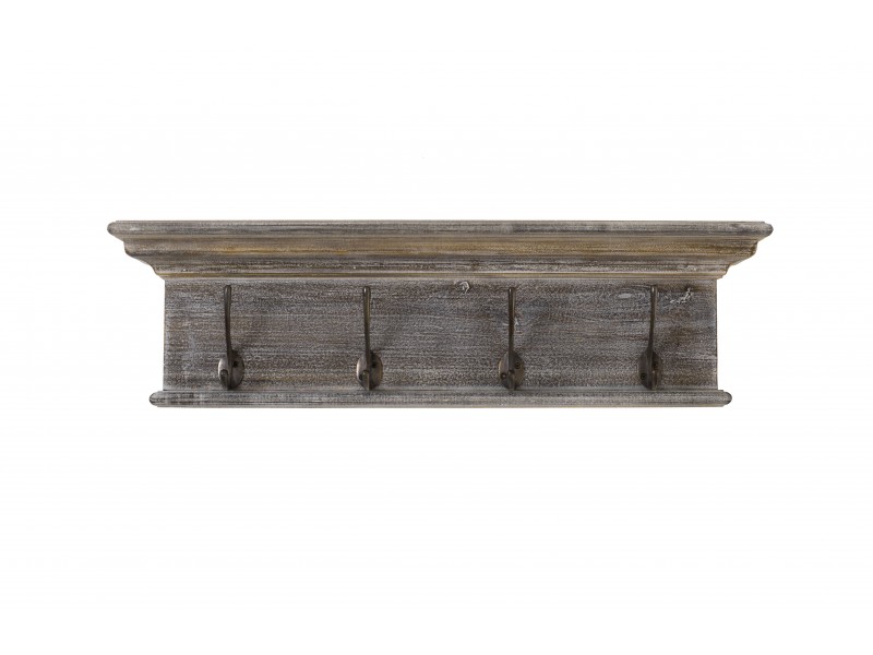 Nova Solo Halifax 4-Hook Coat Rack - Black White Antique - Front