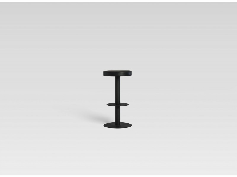 Diner Bar Stool Black Leather 