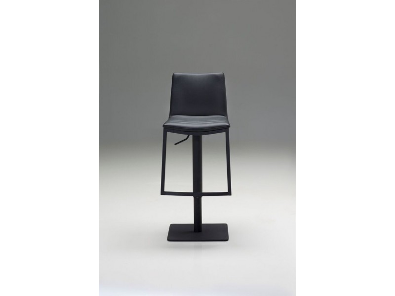 Raven Hydraulic Bar Stool Black Leatherette with Black Powder Coated Steel