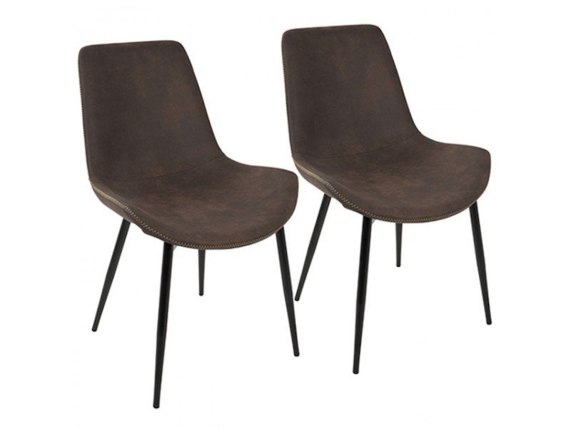 LumiSource Duke Dining Chair - Set of 2 - ESPRESSO 