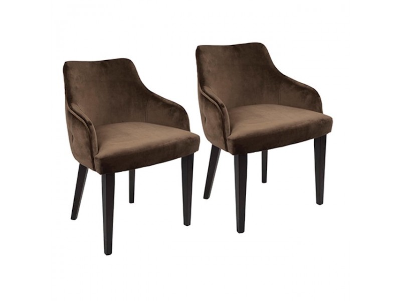 LumiSource Eliza Dining Chair - Set of 2 - BROWN 