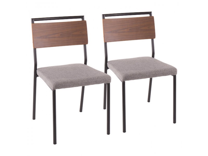 LumiSource Fiji Dining Chair - Set of 2 - GREY 