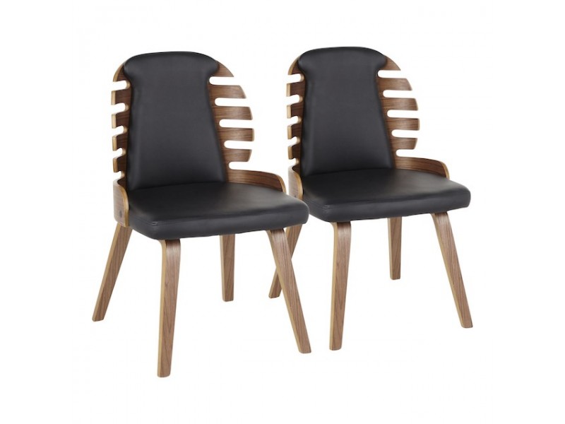LumiSource Palm Dining Chair - Set of 2 - BLACK