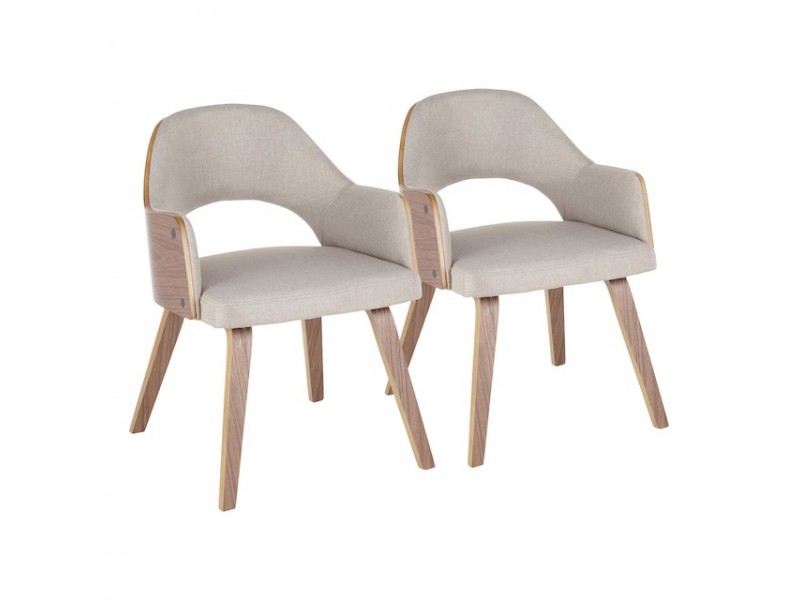 LumiSource Rollo Dining Chair - Set of 2 - BEIGE 