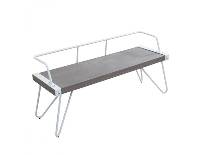 LumiSource Stefani Bench - GREY - Perspective