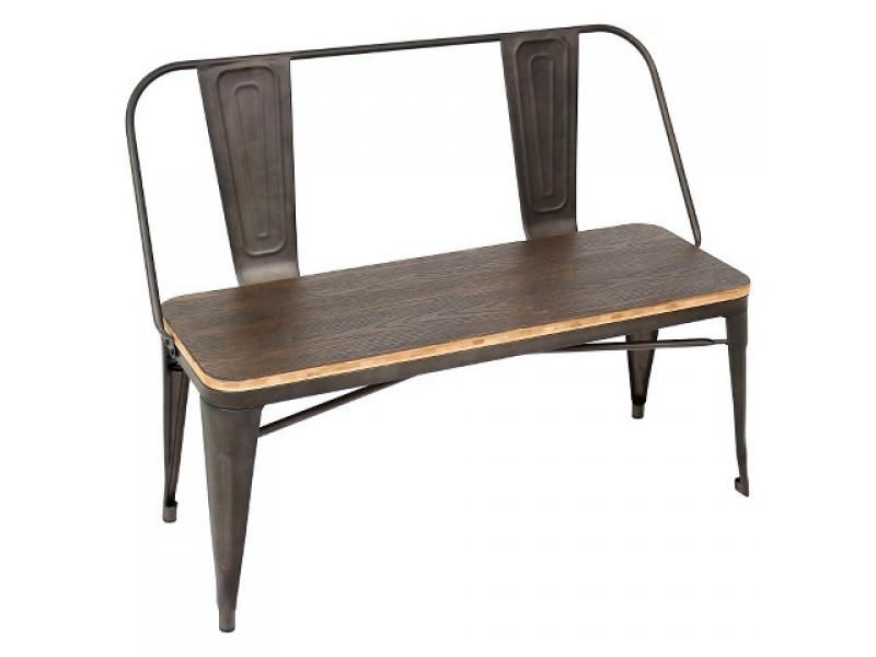 LumiSource Oregon Dining Bench - Antique/Espresso