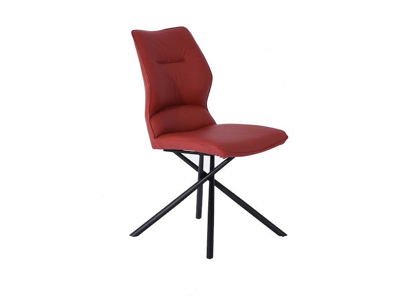 Whiteline Modern Living Marlon Dining Chair - Burgundy - Perspective