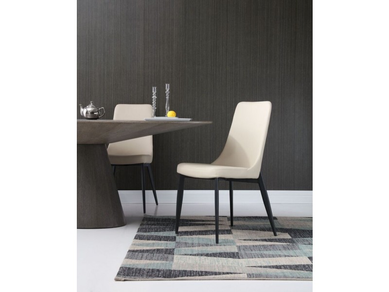 Luca Dining Chair In Taupe Faux Leather