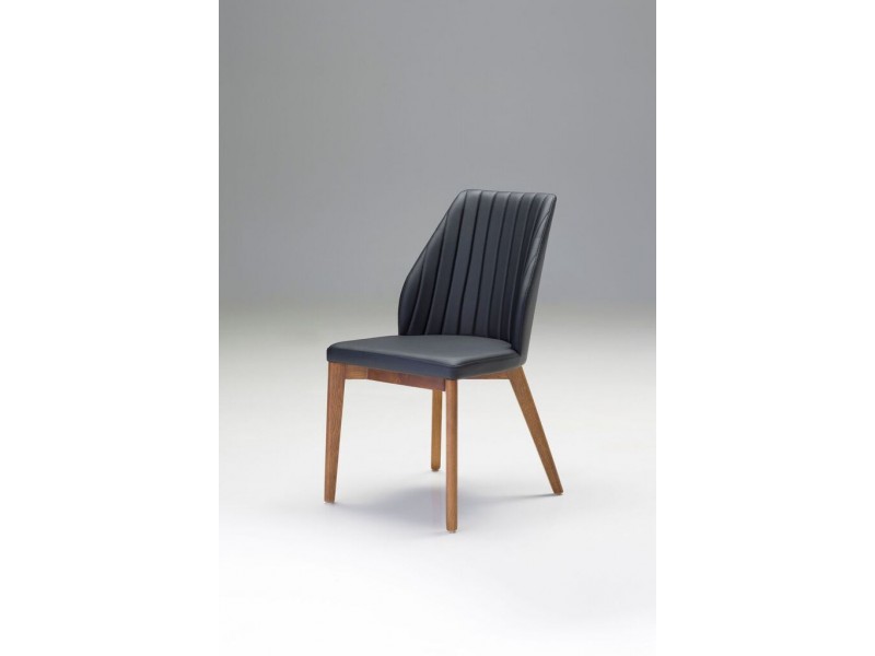  Totem Dining Chair Black Leatherette with Ash Wood Set