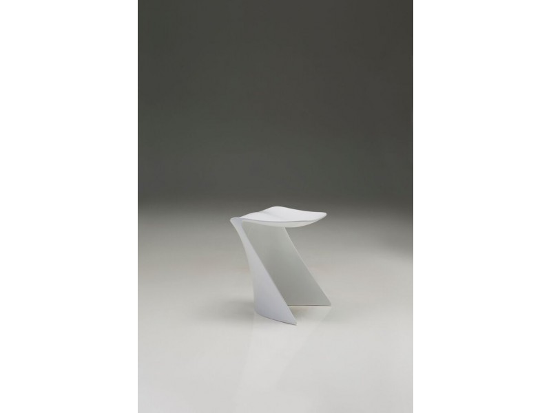 Yucatan Dining Chair White with Polished Stainless Steel Set of 2 - Side Angle