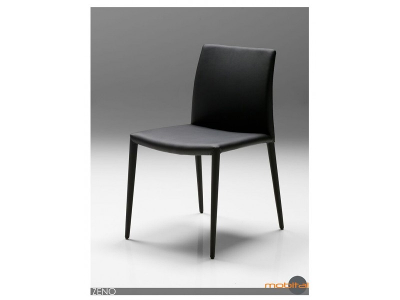 Zeno Dining Chair Black Full Leatherette Wrap