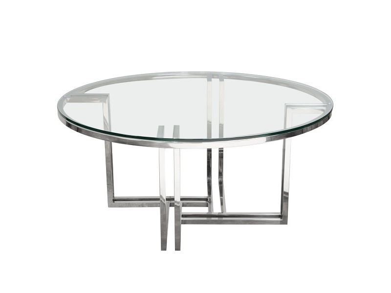 Diamond Sofa DEKO Polished Stainless Steel Round Cocktail Table