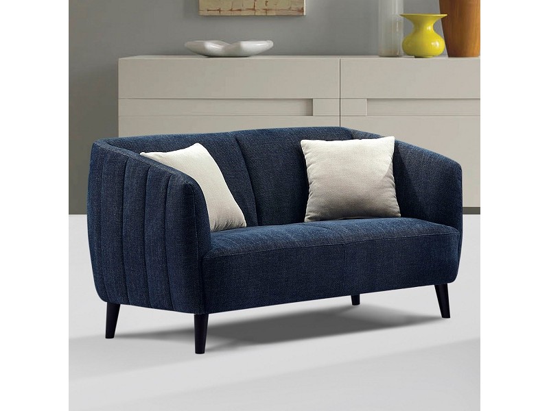 Diamond Sofa DeLuca Loveseat in Midnight Blue Fabric
