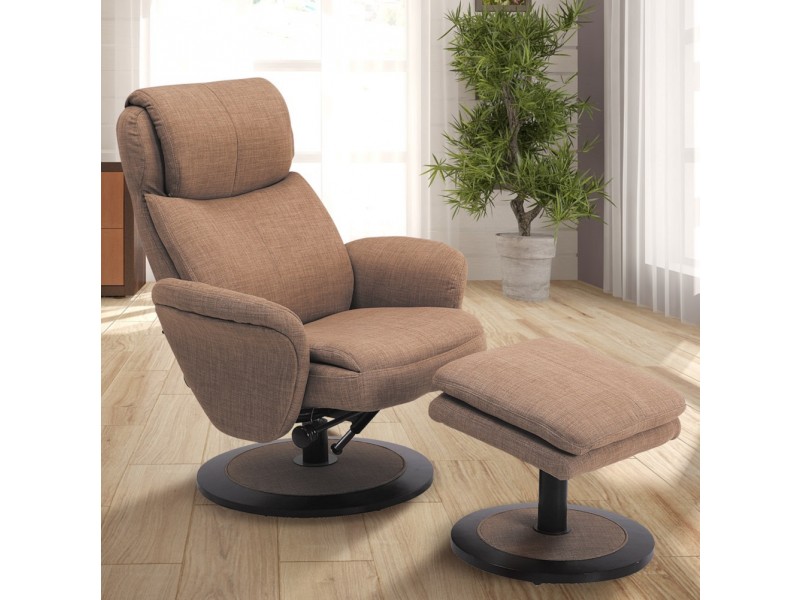 Comfort Chair Denmark Recliner and Ottoman in Taupe