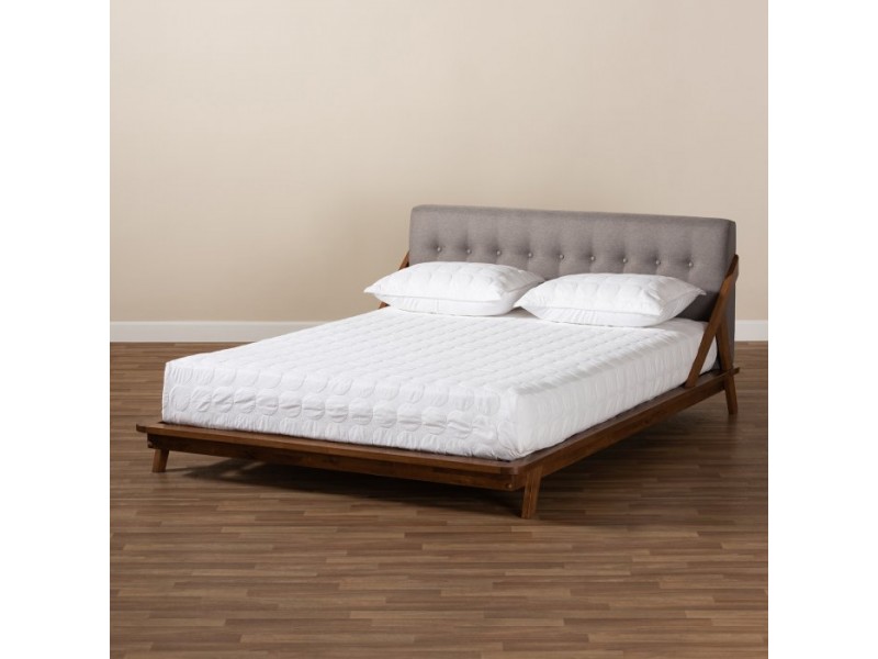Baxton Studio Sante Upholstered Wood Platform Bed
