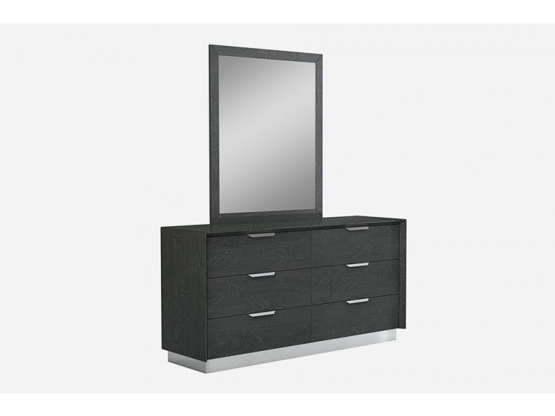 Navi Dresser Double High Gloss Grey - With Mirror