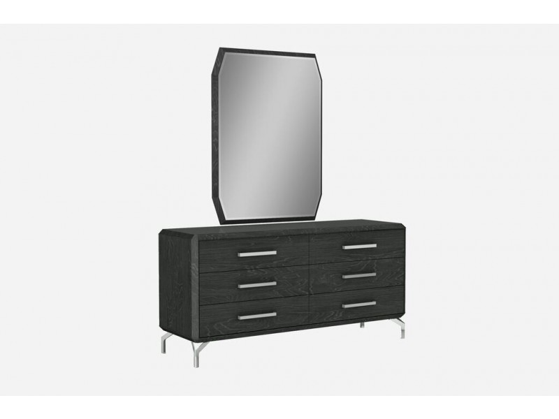 Los Angeles Dresser Large High Gloss Grey With Self Closing Runners