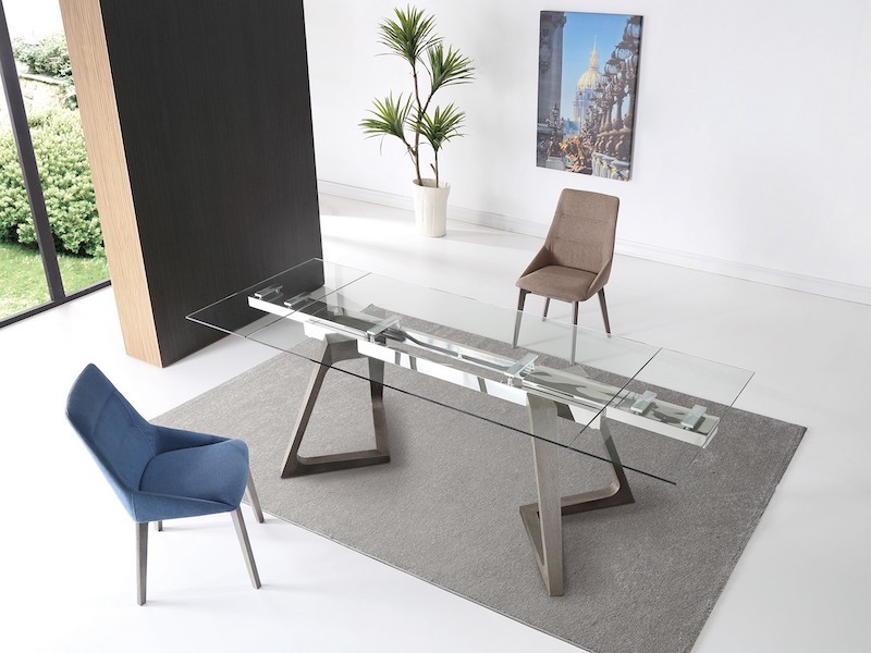 Whiteline Modern Living Delta Extendable Dining Table - Grey Oak