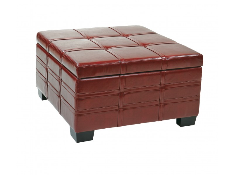 Detour Strap Ottoman - Crimson Red
