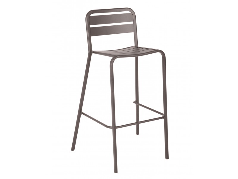 Stacking Barstool Powdered Coated Aluminum - Black/Earth