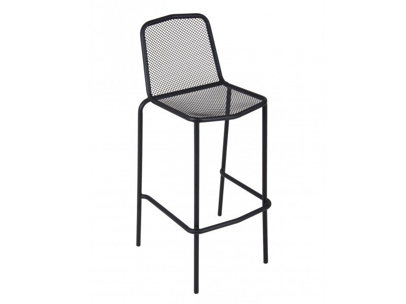 Avalon Stacking Barstool - E-coated, Powder Coated Micro-Mesh Steel - Black