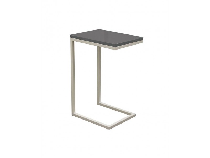 Diamond Sofa Edge Sleek Metal Frame Accent Table with Gloss Top & Metal Frame - GREY