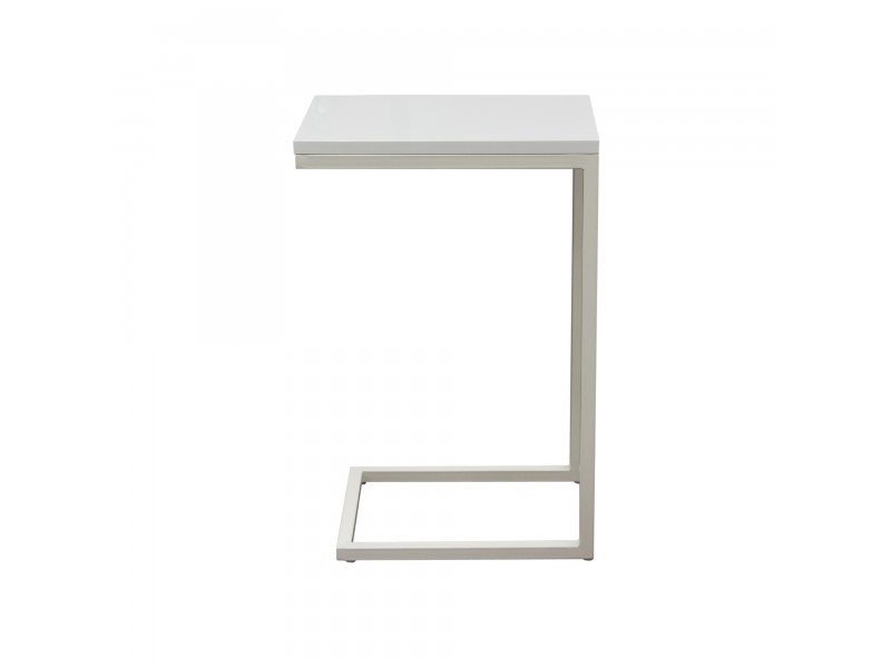 Diamond Sofa Sleek Metal Frame Accent Table with Gloss Top & Metal Frame