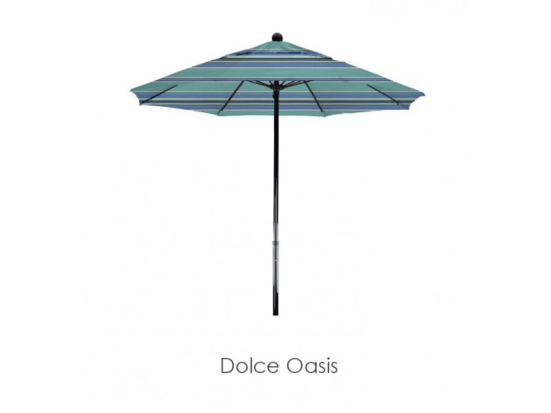 California Umbrella 7.5' Complete Fiberglass Market Umbrella P Open Black - Sunbrella