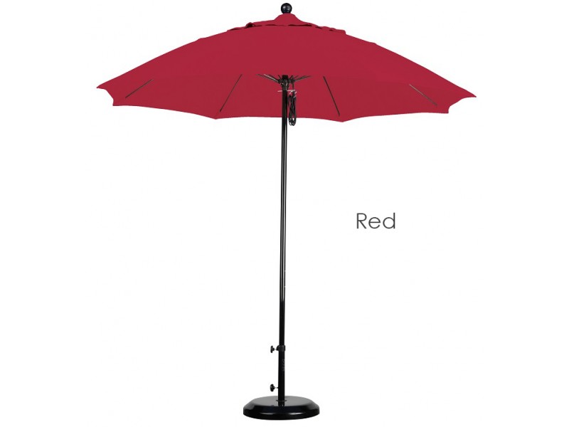 California Umbrella 9' Fiberglass Market Umbrella Pulley Open Black - Pacifica