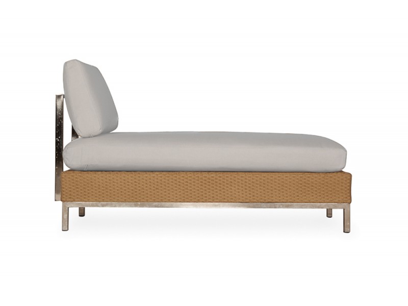 Elements Armless Chaise With Stainless Steel Back