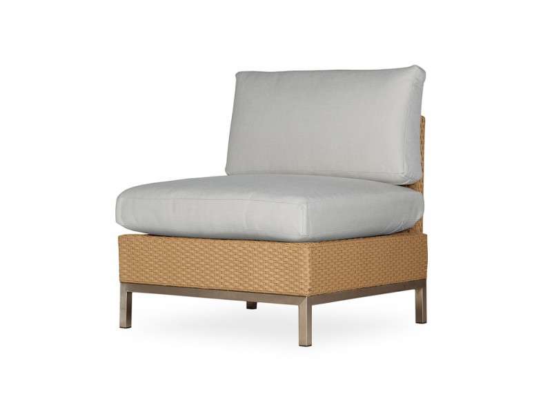 Elements Armless Lounge Chair with Loom Back - Angled