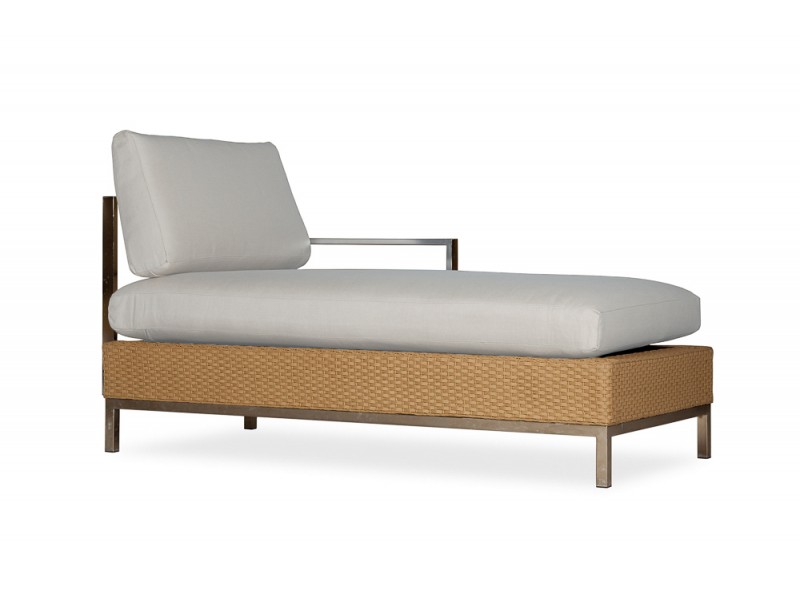 Elements Left Arm Chaise With Stainless Steel Arm And Back - Angle