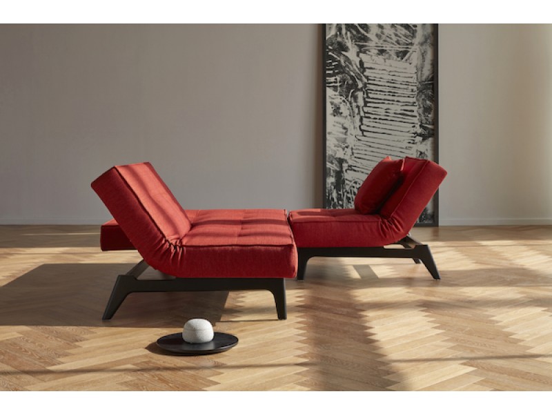 Mixed Dance Burned Orange Splitback Elk Chair in Black Lacquered